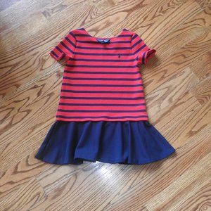 Girls Polo by Ralph Lauren Short Sleeve Dress Red